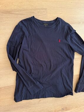 Polo by Ralph Lauren Navy Long-Sleeve Crewneck with Red Pony